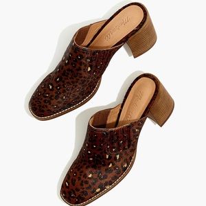 Madewell The Carey Mule in Painted Leopard Calf Hair